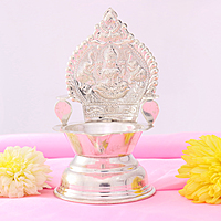 Silver Kamatchi Diya | Traditional Lamp for Pooja & Gifting 33G