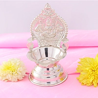 Silver Kamatchi Diya | Traditional Lamp for Pooja & Gifting 33G