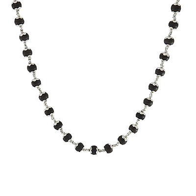 925 Silver  Caped Karungali Mala 10mm,54 Beads, 30 Inchs with lab certificate