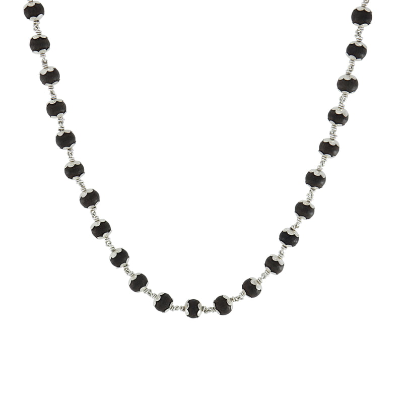 SRIMATHI JEWELLERS Sacred 925 Silver Karungali Malai – 54 Bead Mala for Divine Blessings