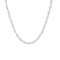 SRIMATHI JEWELLERS 925 Silver  Sphatik/crystal Tied Mala Mala 8mm,54 Beads, 30 Inchs