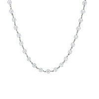 SRIMATHI JEWELLERS 925 Silver  Sphatik/crystal Tied Mala Mala 8mm,54 Beads, 30 Inchs