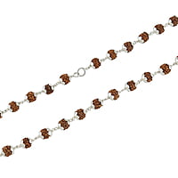 SRIMATHI JEWELLERS 925 silver ayyappan pendant 925 Silver Caped Rudraksha Mala 8mm,54 Beads, 30 Inchs