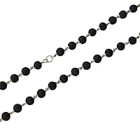 SRIMATHI JEWELLERS 925 Silver Tied Karungali Mala 8mm,54 Beads, 30 Inchs