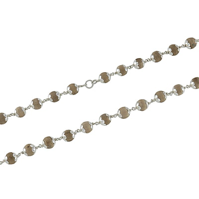 SRIMATHI JEWELLERS 925 Silver Caped  Thulasi Malai 8mm,54 Beads, 30 Inchs