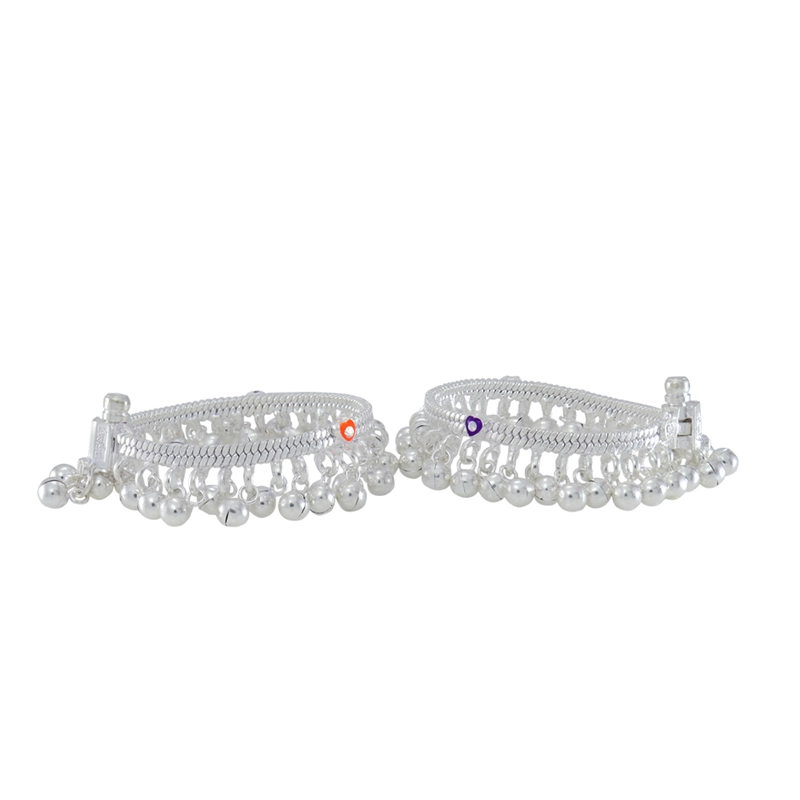 silver anklets for 6 month baby girl (1002)