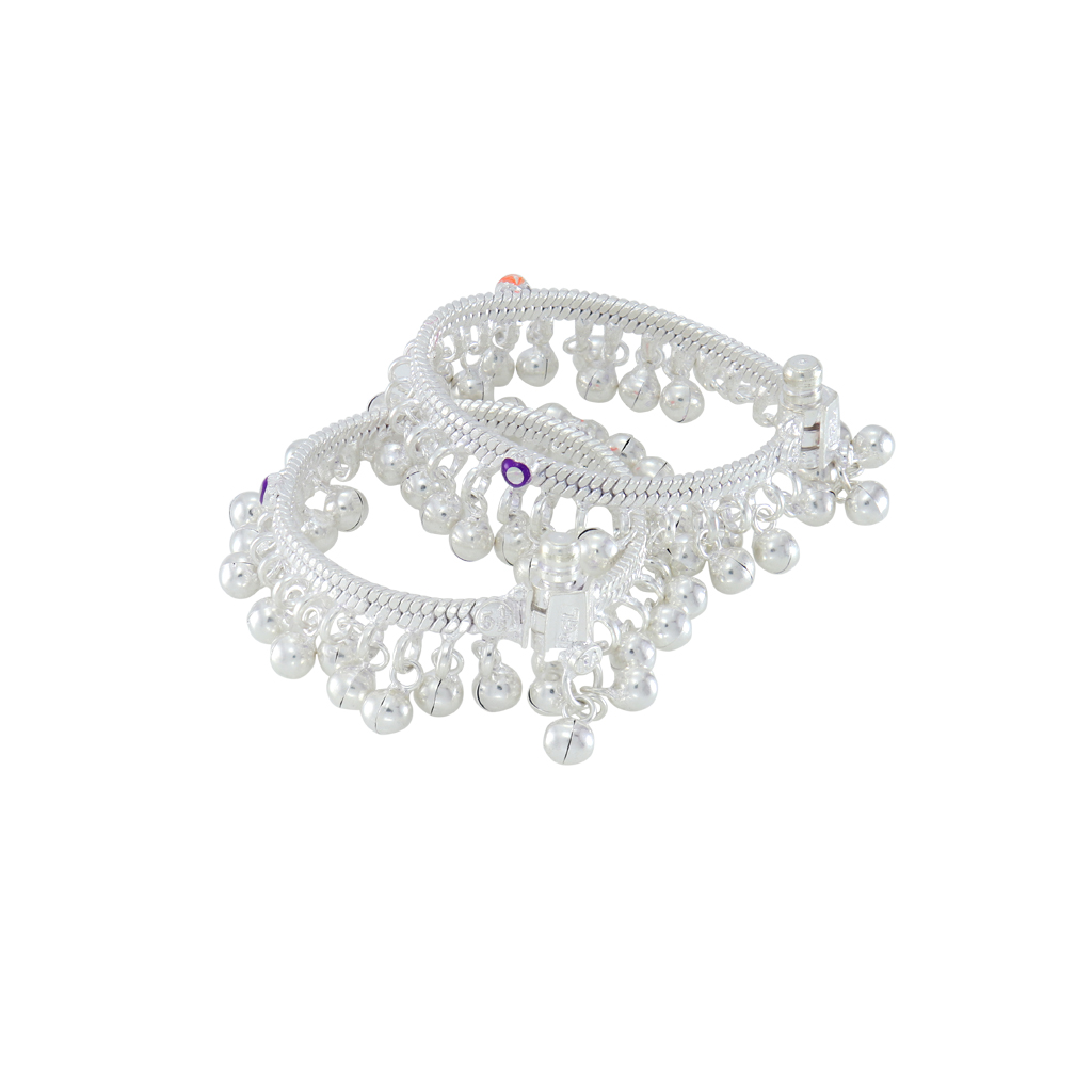 silver anklets for 6 month baby girl (1002)