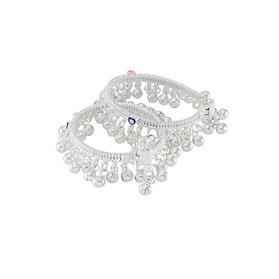 silver anklets for 6 month baby girl (1002)