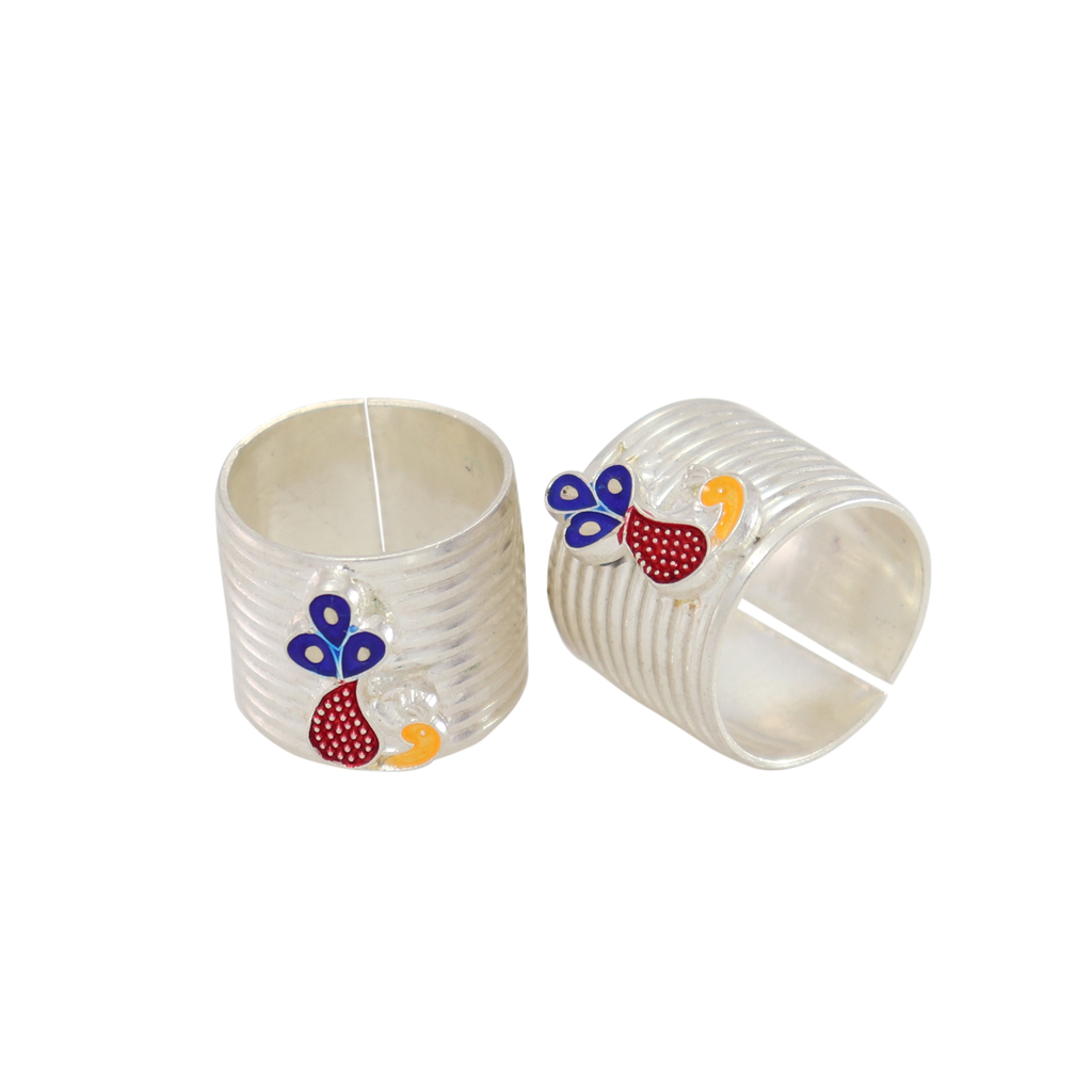 Enamel Peacock Adjustable Toe Ring