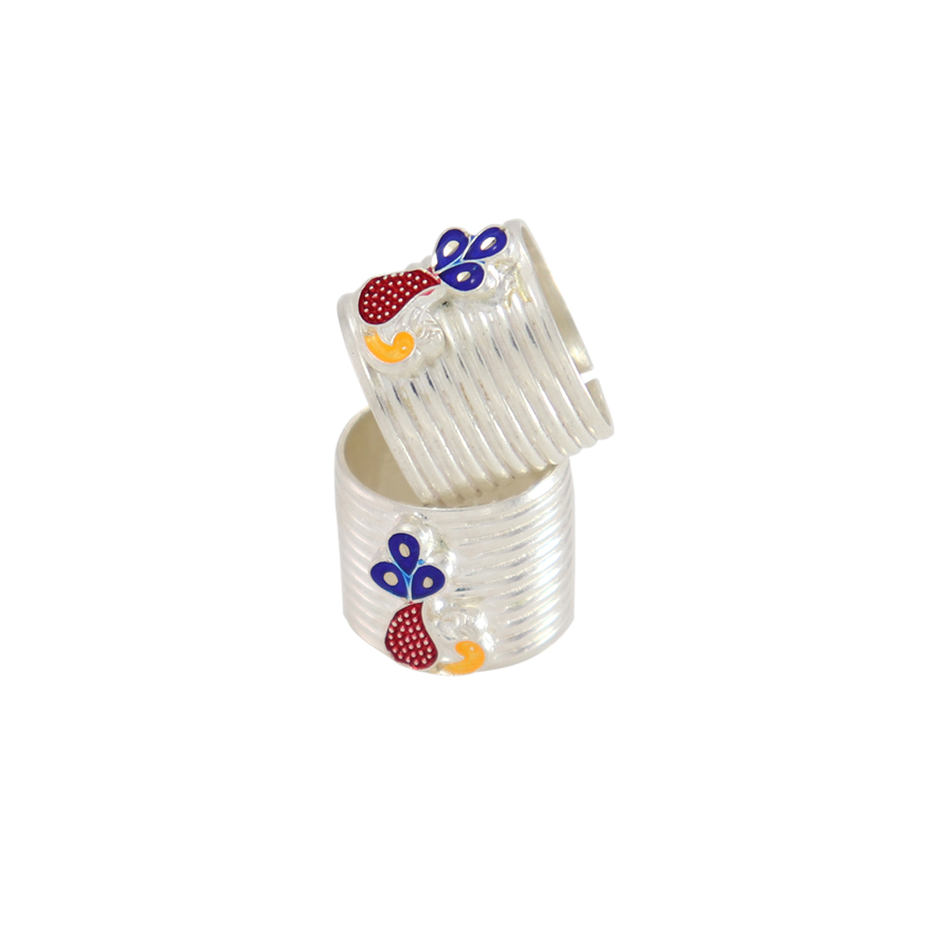 Enamel Peacock Adjustable Toe Ring