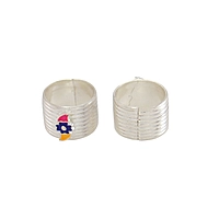 Enamel Floral Adjustable Toe Ring