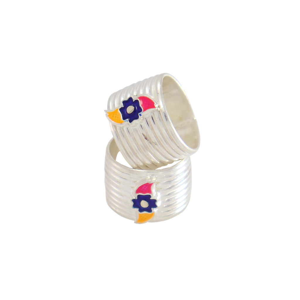 Enamel Floral Adjustable Toe Ring