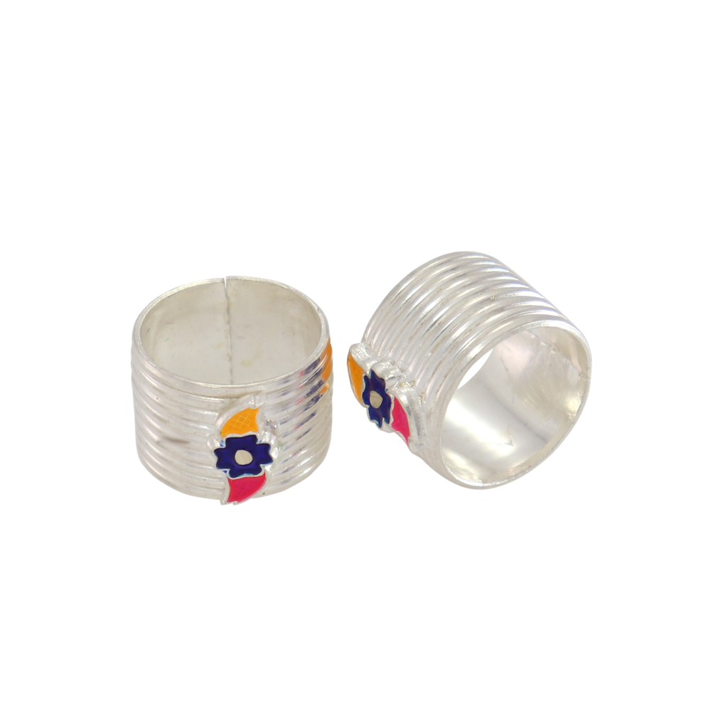 Enamel Floral Adjustable Toe Ring