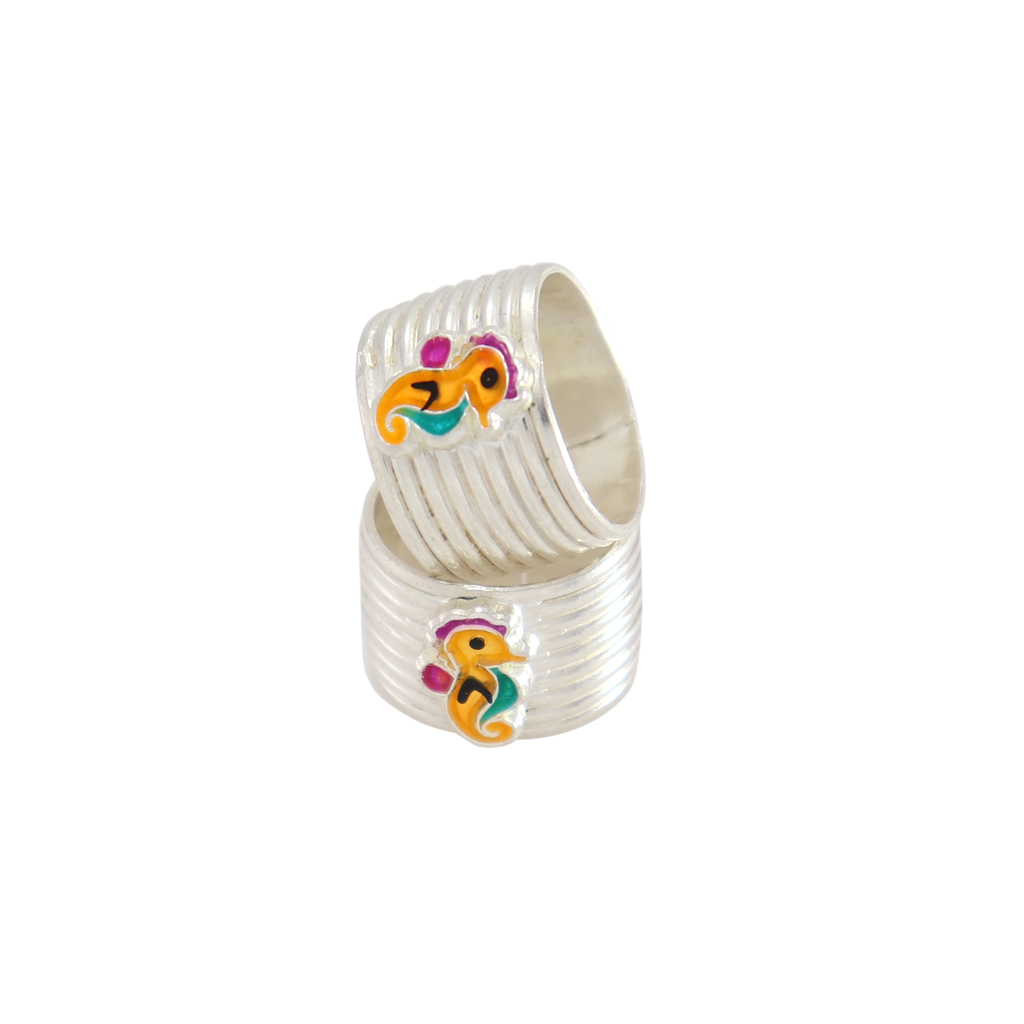 Enamel Birds Design Adjustable Toe Ring