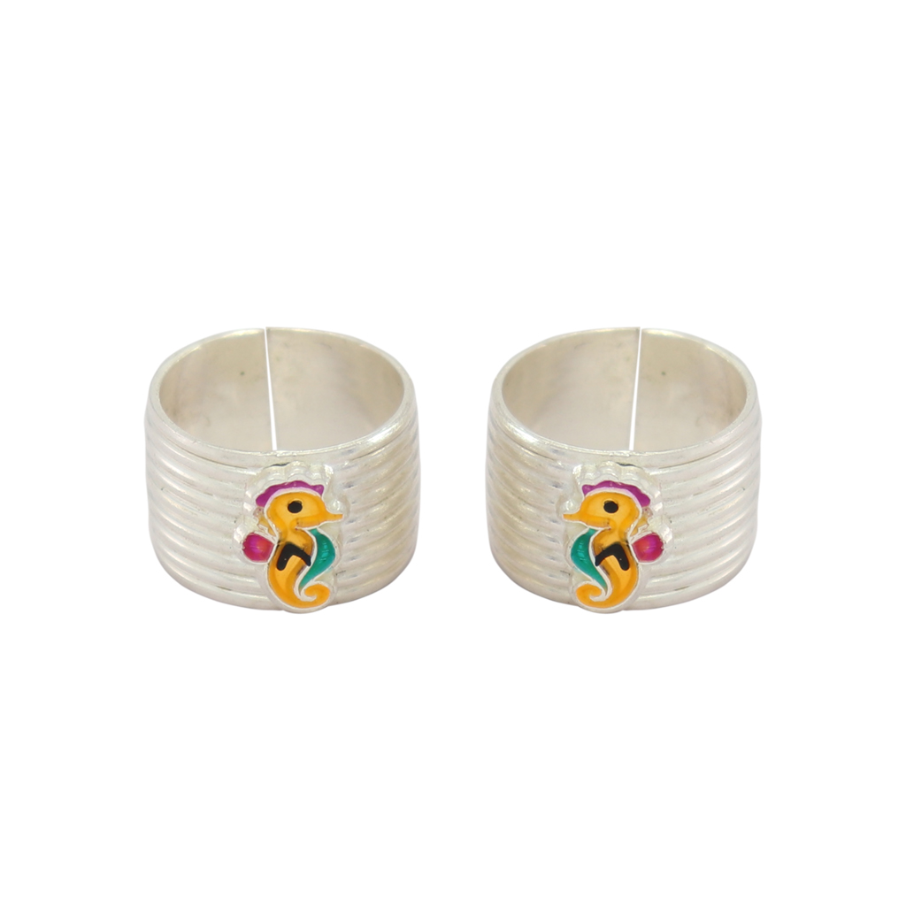 Enamel Birds Design Adjustable Toe Ring