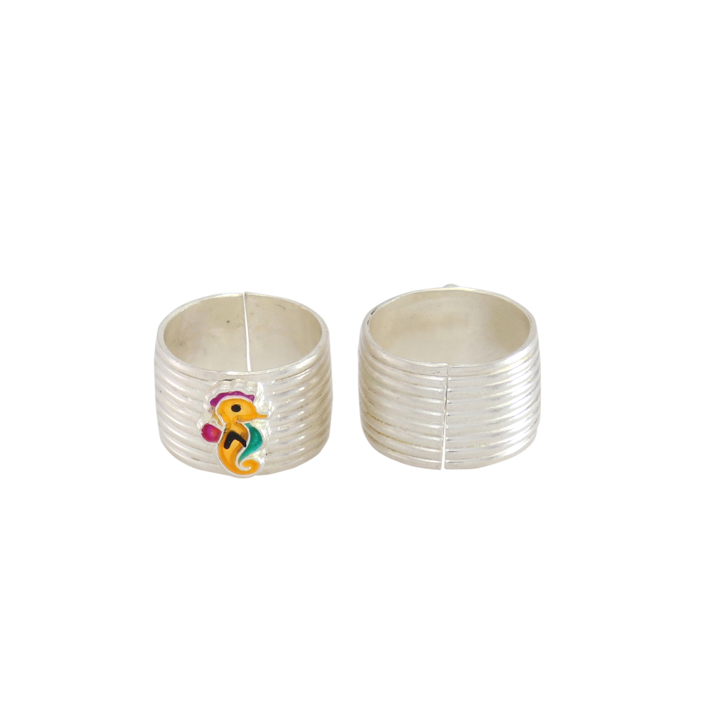 Enamel Birds Design Adjustable Toe Ring