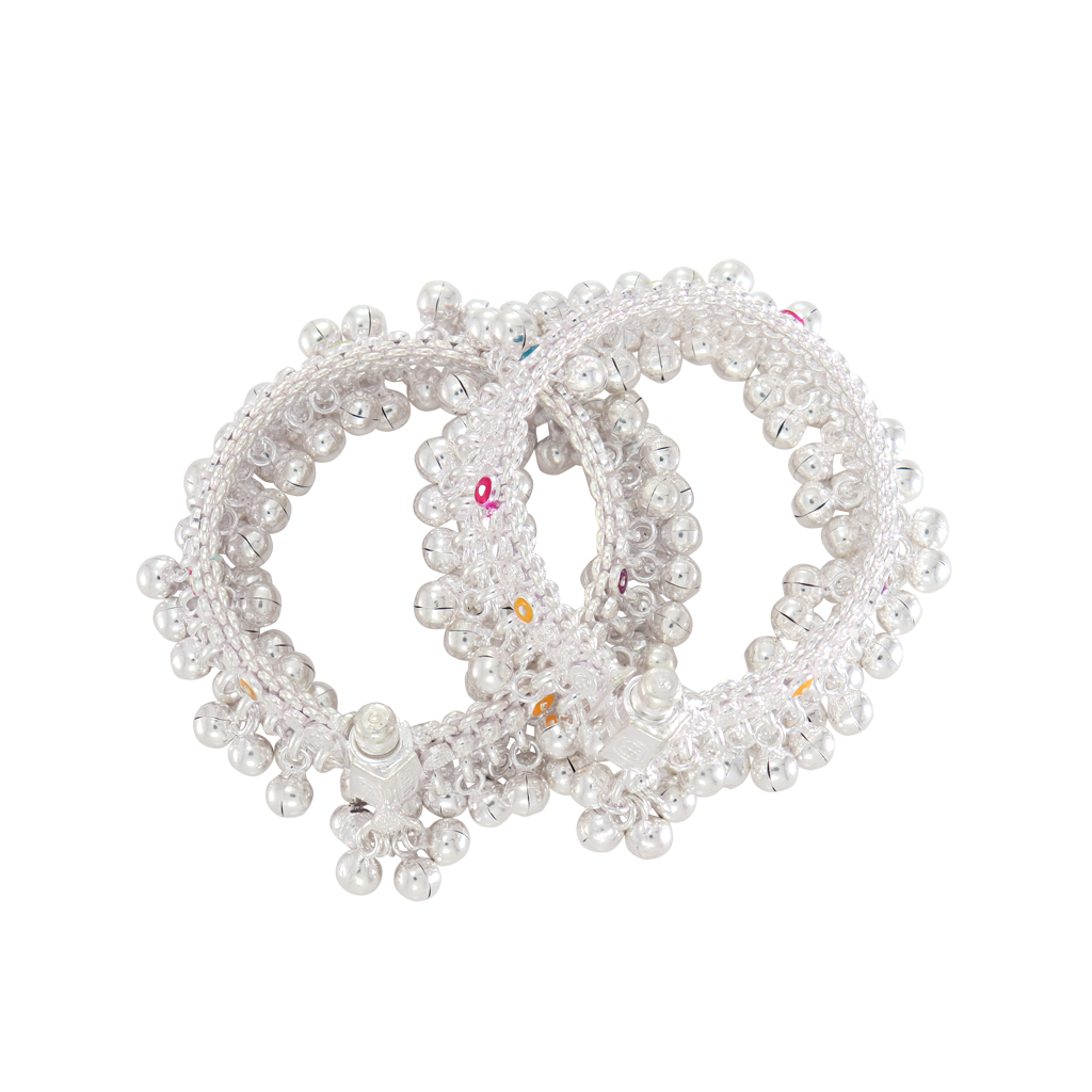 Silver Jaldra Ghungroos Anklet for Babies