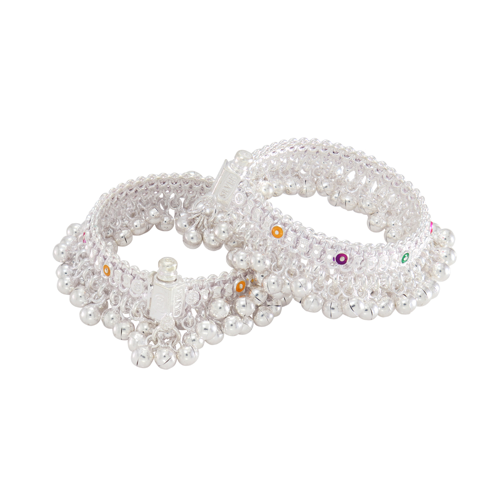 Silver Jaldra Ghungroos Anklet for Babies