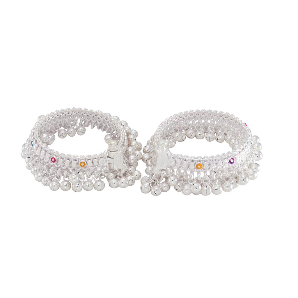 Silver Jaldra Ghungroos Anklet for Babies