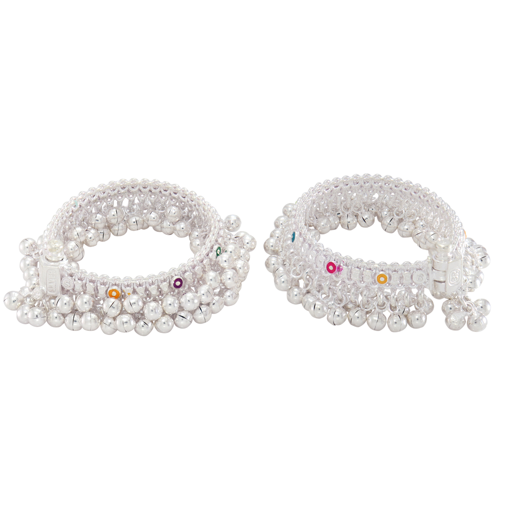 Silver Jaldra Ghungroos Anklet for Babies
