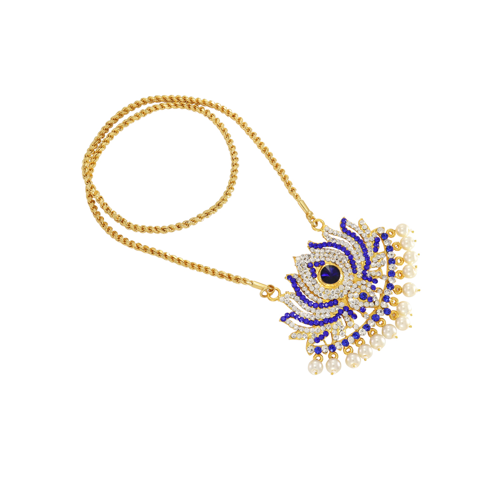 Gold-Plated Murukku Chain with Stone Lotus Pendant – Traditional Designer Jewelry