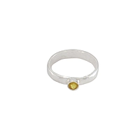 Radiant Yellow Stone Ring in Sterling Silver