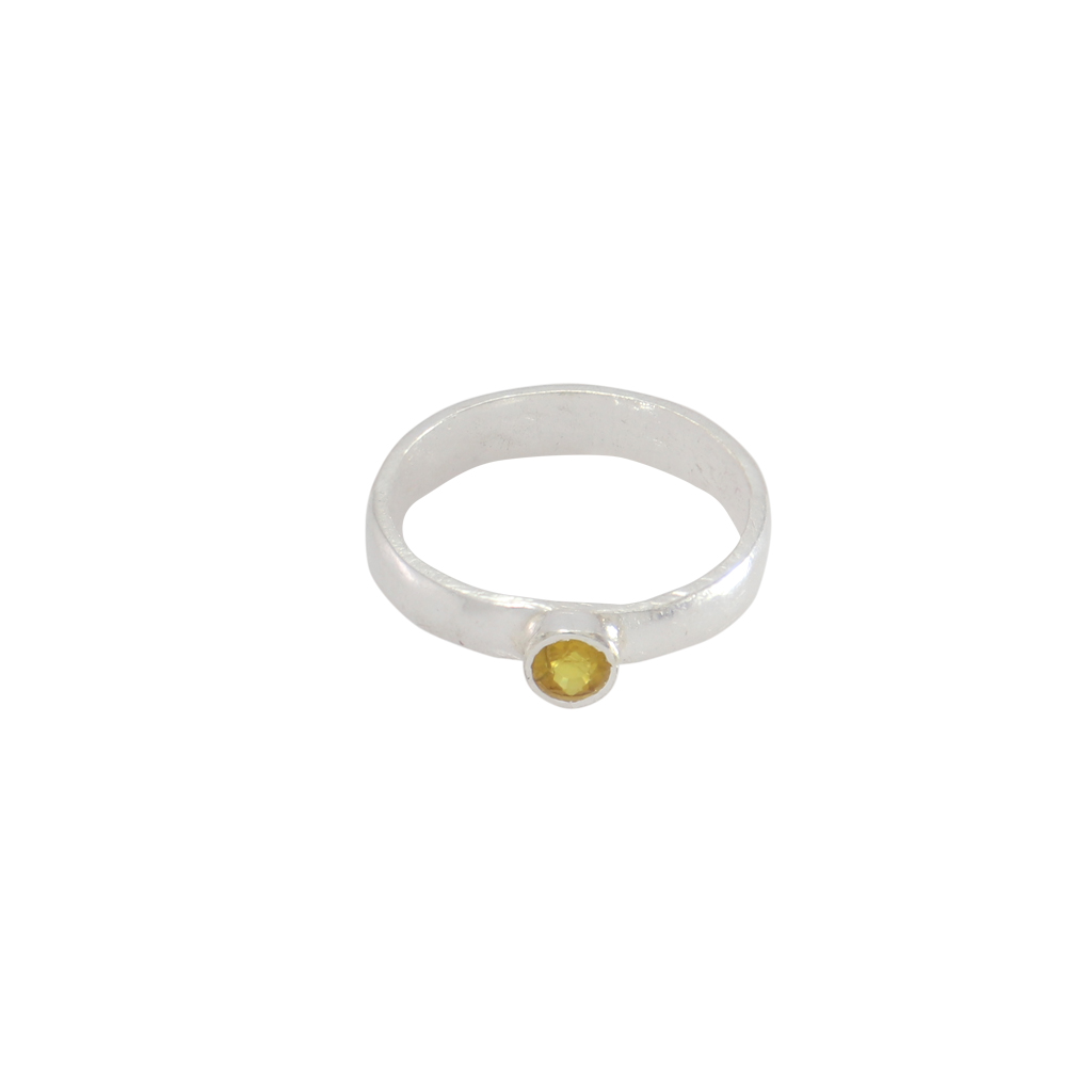 Radiant Yellow Stone Ring in Sterling Silver