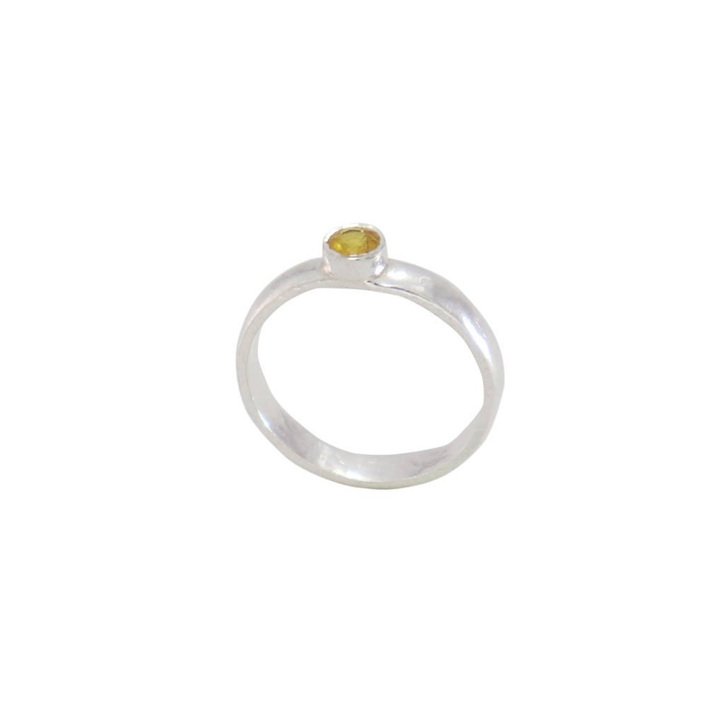 Radiant Yellow Stone Ring in Sterling Silver