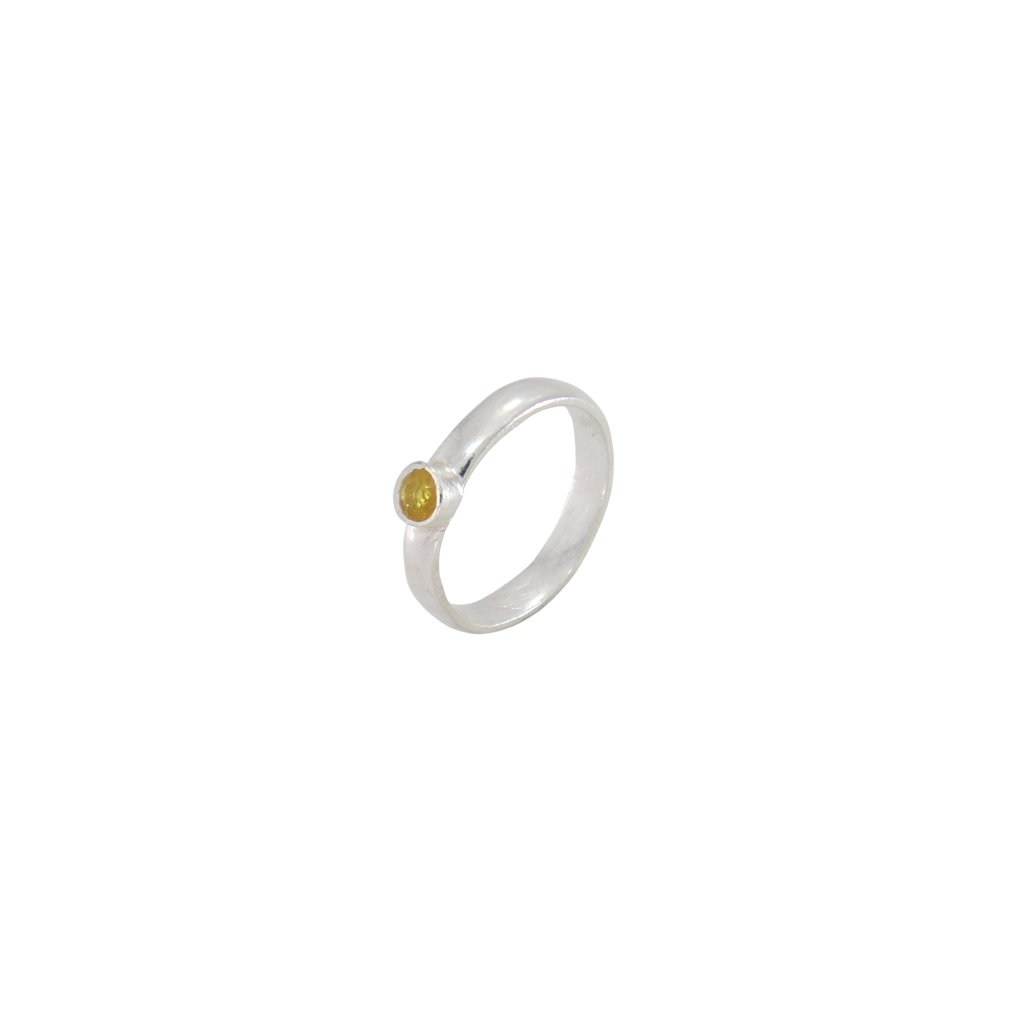 Radiant Yellow Stone Ring in Sterling Silver