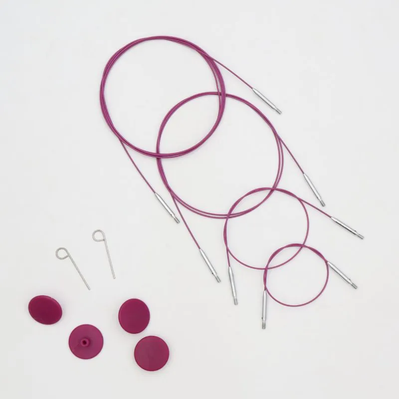 KnitPro THIN & FLEX Purple Nylon Coated Swivel Cable for Interchangeable Tips KnitPro THIN & FLEX Purple Nylon Coated Swivel Cable for Interchangeable Tips