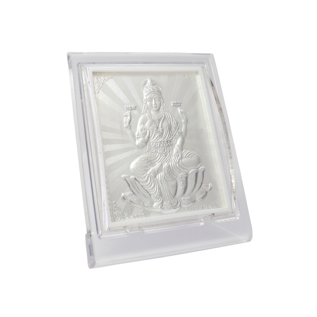 Pure Silver Lakshmi Frame – Divine Blessings