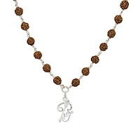 Rudraksha Mala with Lord Murugan Om Dollar Pendant