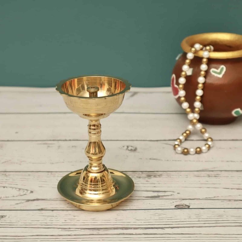 Traditional Brass Udupi Nanda Stand Deepak in Sizes