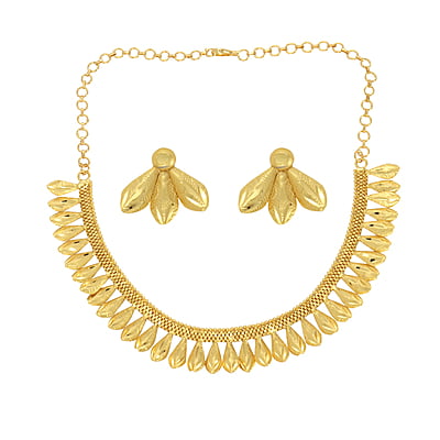 Gold tone flower necklace