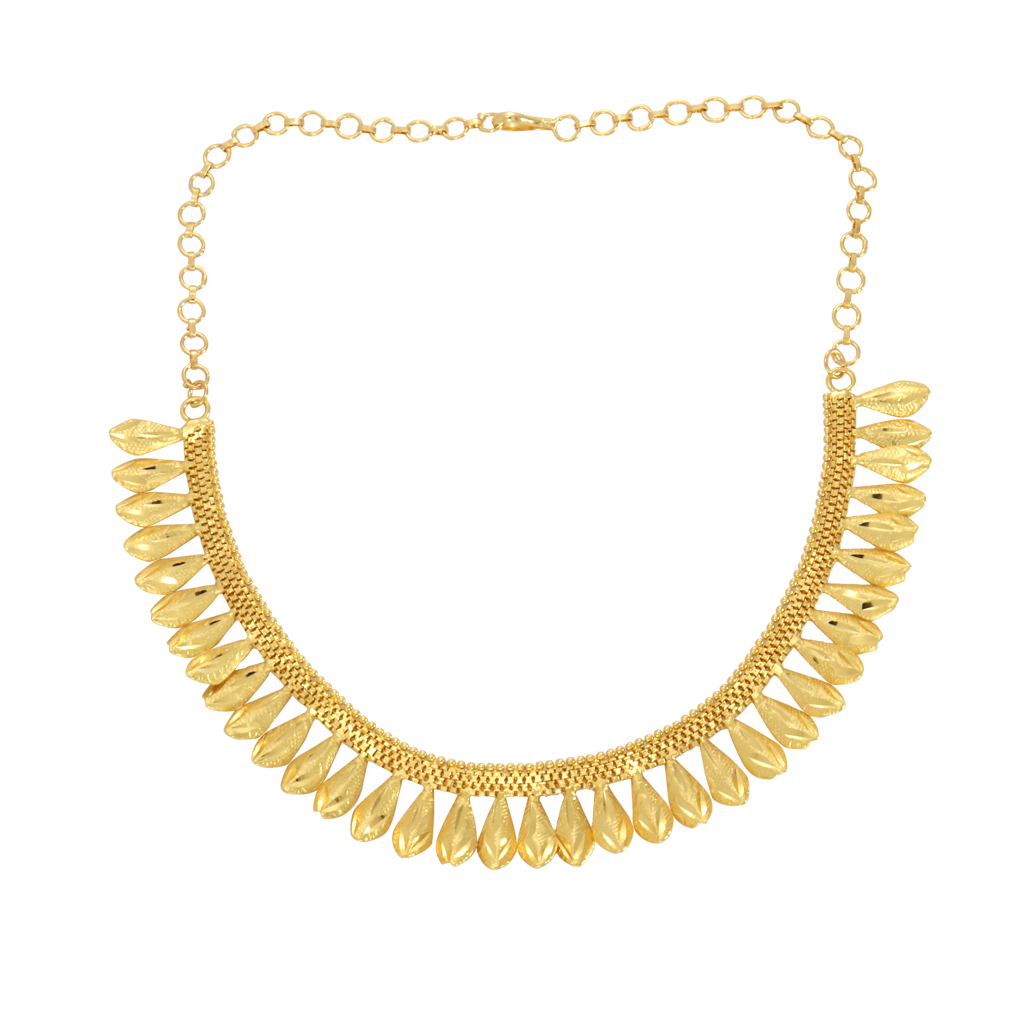 Gold tone flower necklace