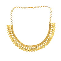 Gold tone flower necklace