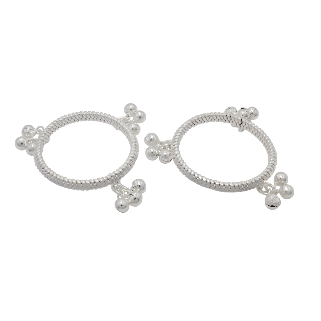 Silver Baby Anklet ( Karanai Kolusu with Salangai)