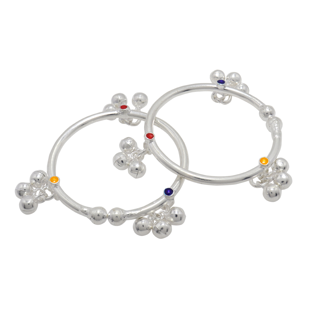 Silver Baby Anklet ( Kambi Kolusu with Salangai )