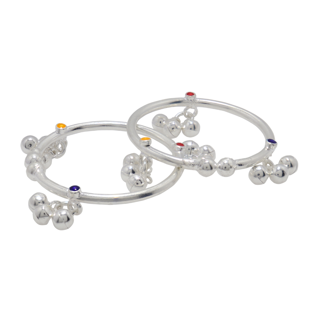 Silver Baby Anklet ( Kambi Kolusu with Salangai )