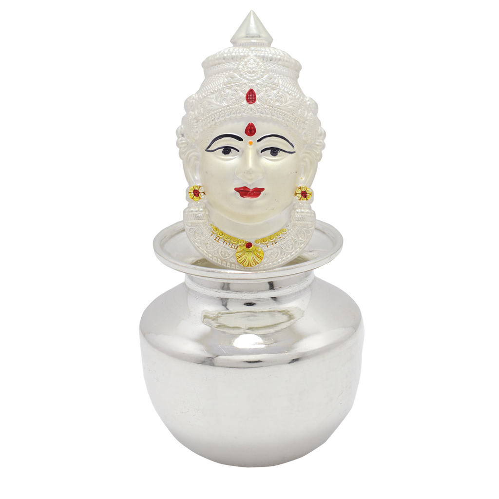 Silver Varalakshmi Face with Kalasam
