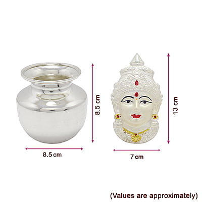 Silver Varalakshmi Face with Kalasam