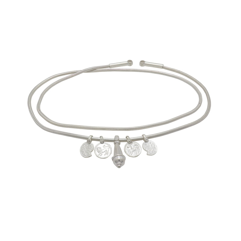 Silver Hip Chain with Thambi Thozhan Set