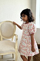The Riviera Rose Dress | Organic Cotton–Linen Floral Puff-Sleeve Dress