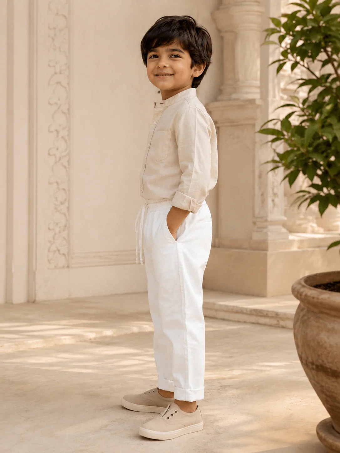 Positano Pants | Organic Cotton–Linen Blend