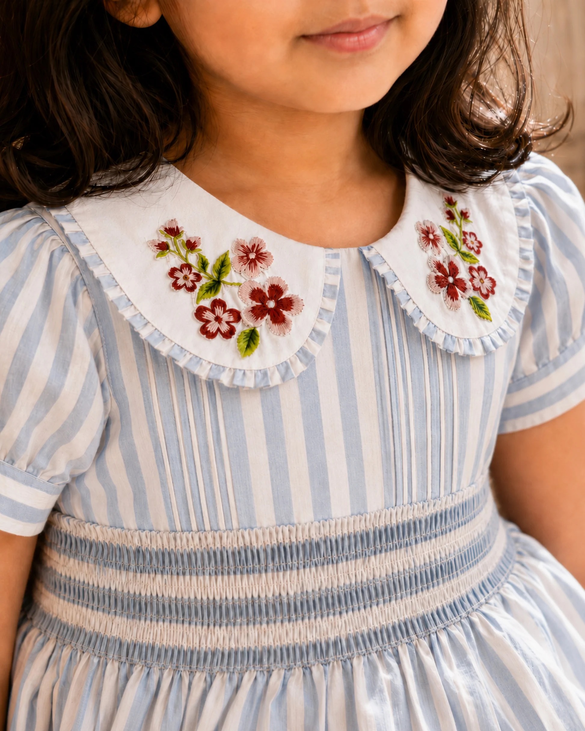Portofino Dress | Organic Cotton Smocked Striped Dress