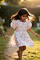 The Riviera Rose Dress | Organic Cotton–Linen Floral Puff-Sleeve Dress
