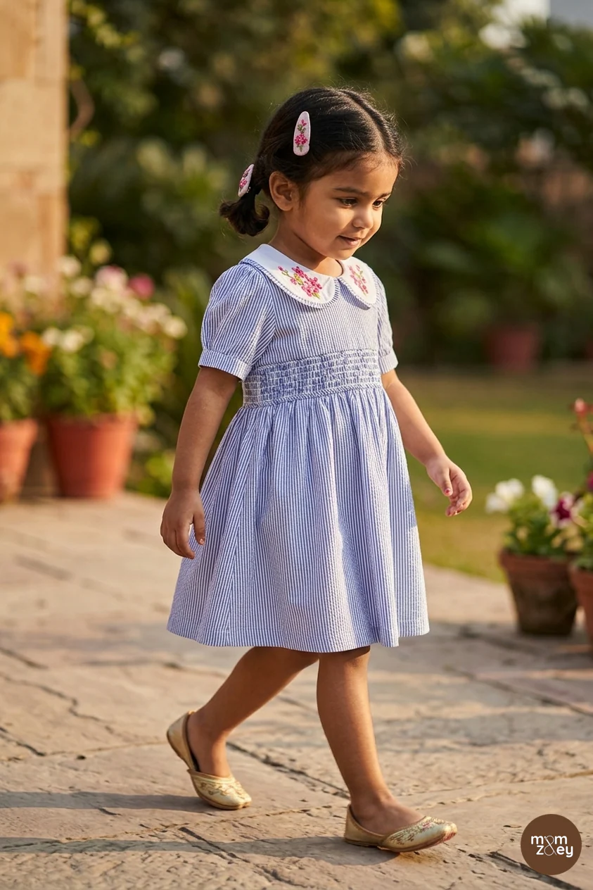 Mykonos Dress | Organic Cotton Embroidered Smocked Dress   Regular priceRs. 2,199.00