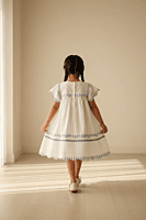 Santorini Dress | Organic Cotton Flutter-Sleeve Dress