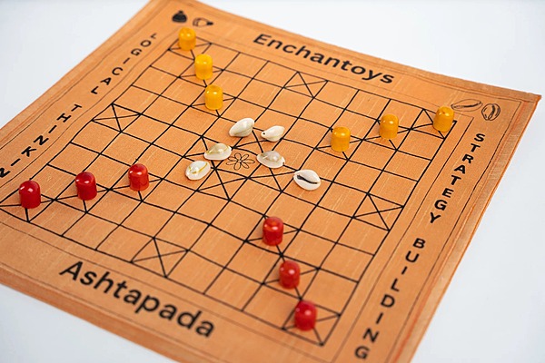 Ashta Pada Native Game - Raw Silk Indian Strategy Game