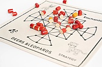 Deers and Leopard – Traditional Strategy Game on Cotton Fabric